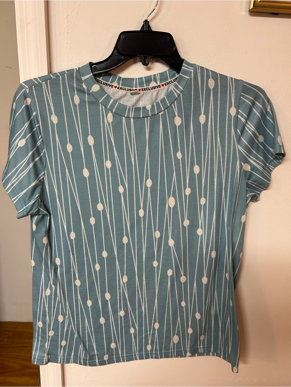 Blue Dot-Stripe Short Sleeve Tee